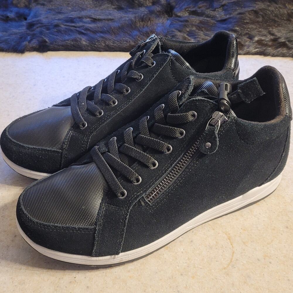 Drew Strobe Black Leather Walking Shoes 9 XW Extra Wide Orthopedic Comfort
